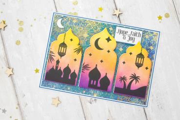 Crafters Companion - Stempelset & Stanzschablone "Magical Window Scene" Stamp & Dies