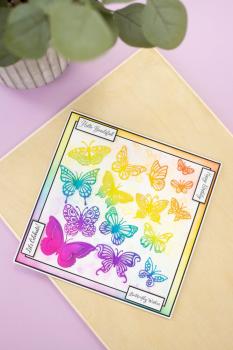 Crafters Companion - Stempelset & Stanzschablone "Butterfly Kaleidoscope" Stamp & Dies