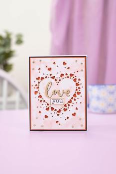 Crafters Companion - Stempelset & Stanzschablone "Love Hearts" Stamp & Dies