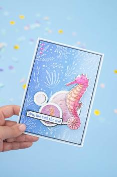 Crafters Companion - Stempelset & Stanzschablone "Handsome Sea Horse" Stamp & Dies