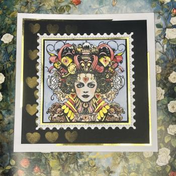 IndigoBlu - Gummistempel Set "Queen of Hearts" A6 Rubber Stamp