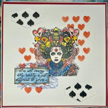 IndigoBlu - Gummistempel Set "Queen of Hearts" A6 Rubber Stamp