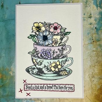 IndigoBlu - Gummistempel Set "Time for Tea" A6 Rubber Stamp