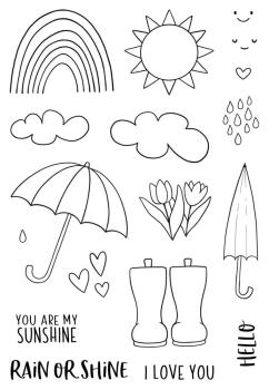 Creative Expressions - Stempelset "Rain or Shine" Clear Stamps 4x6 Inch Design by Jane's Doodles