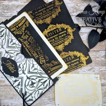 Creative Expressions - Schablone 6x6 Inch "Fleur-de-lis Trellis" Stencil Design by Taylor Made Journals