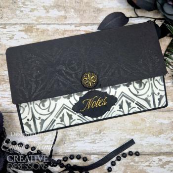 Creative Expressions - Schablone 6x6 Inch "Fleur-de-lis Trellis" Stencil Design by Taylor Made Journals