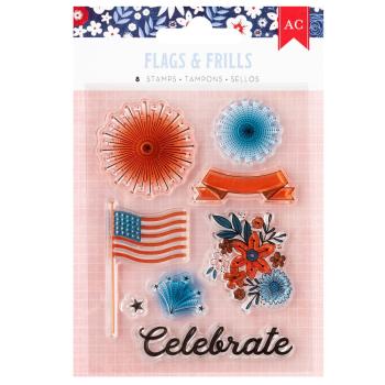 American Crafts - Stempelset "Flags and Frills" Clear Stamps