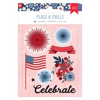 American Crafts - Stempelset "Flags and Frills" Clear Stamps