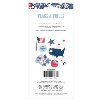 American Crafts - Aufkleber "Flags and Frills" Puffy Icons Sticker