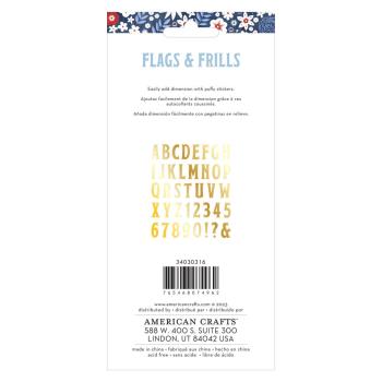 American Crafts - Aufkleber "Flags and Frills" Puffy Alpha Sticker