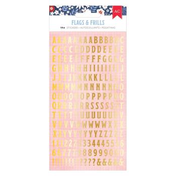 American Crafts - Aufkleber "Flags and Frills" Puffy Alpha Sticker