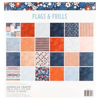 American Crafts - Designpapier "Flags and Frills" Paper Pack 12x12 Inch - 24 Bogen