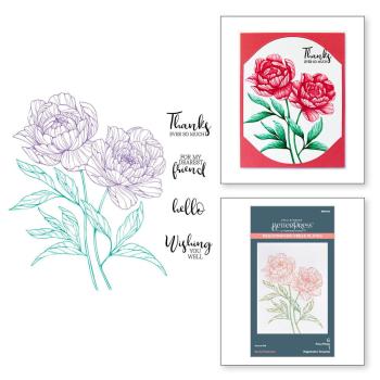 Spellbinders - Buchdrucktechnik "Peony Perfection" Press Plate