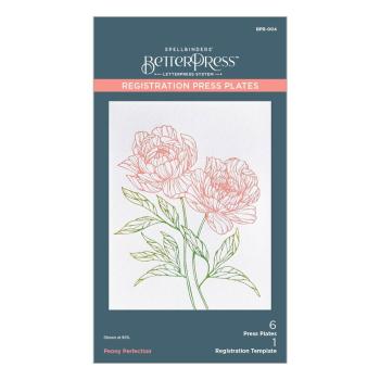 Spellbinders - Buchdrucktechnik "Peony Perfection" Press Plate