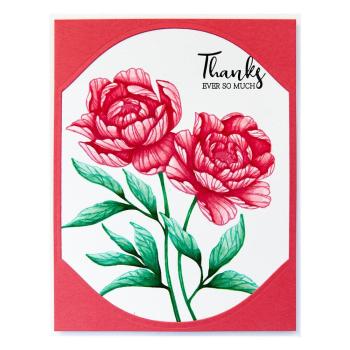 Spellbinders - Buchdrucktechnik "Peony Perfection" Press Plate