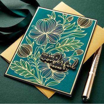 Spellbinders - Heißfolien-Platte "Glimmering Peonies" Hot Foil Plate Glimmer