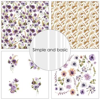 Simple and Basic - Designpapier "Purple Floral Mood" Paper Pack 6x6 Inch - 24 Bogen 