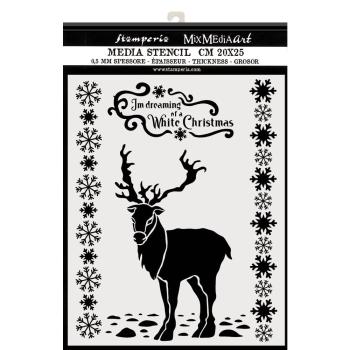 Stamperia - Schablone 20x25cm "White Christmas Deer" Stencil