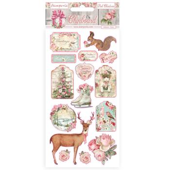 Stamperia - Aufkleber "Pink Christmas" Chipboards