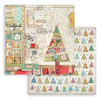 Stamperia - Designpapier "Christmas Patchwork" Paper Pack 6x6 Inch - 10 Bogen