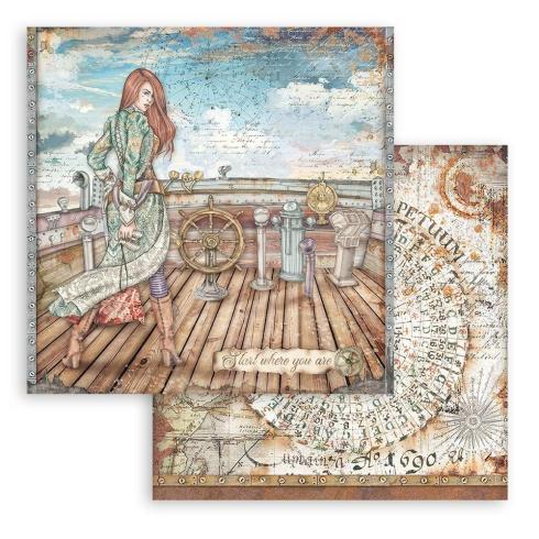 Stamperia - Designpapier "Lady Vagabond Lifestyle" Paper Pack 8x8 Inch - 10 Bogen