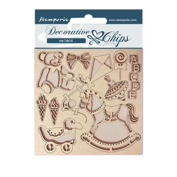 Stamperia - Holzteile 14x14 cm "Daydream Kite" Decorative Chips