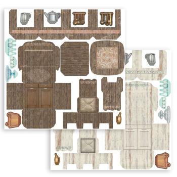 Stamperia - Designpapier "Casa Granada" Pop Up Kit 12x12 Inch - 2 Bogen