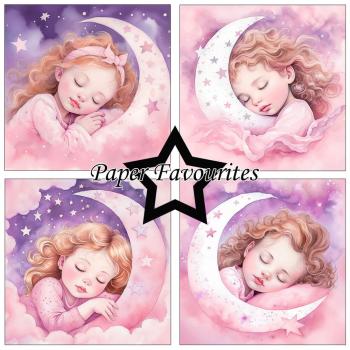 Paper Favourites - Designpapier "Sleeping Girl & Boy" Paper Pack 12x12 Inch 8 Bogen