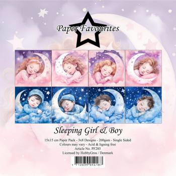 Paper Favourites - Designpapier "Sleeping Girl & Boy" Paper Pack 6x6 Inch - 24 Bogen