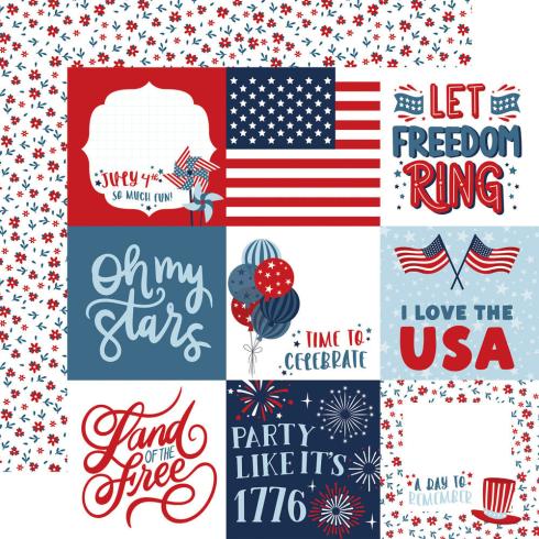 Echo Park - Designpapier "Stars And Stripes Forever" Collection Kit 12x12 Inch - 12 Bogen