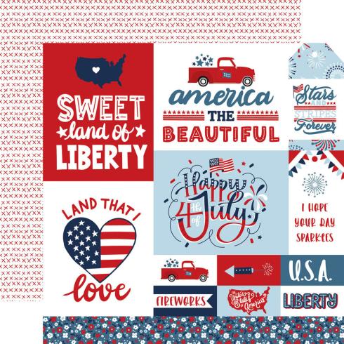 Echo Park - Designpapier "Stars And Stripes Forever" Collection Kit 12x12 Inch - 12 Bogen