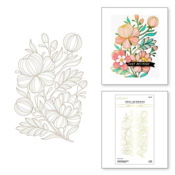 Spellbinders - Glimmer Hot Foil Plate & Stencil Bundle "Glimmering Peonies"