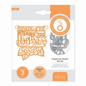 Tonic Studios - Stanzschablone "Happiness header" Dies 