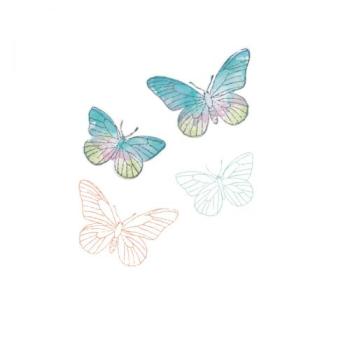 Sizzix - Stanzschablone & Stempelset "Painted Pencil Butterflies" Framelits Craft Dies & Clear Stamps by 49 and Market