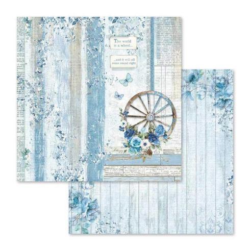 Stamperia - Designpapier "Blue Land" Paper Pack 12x12 Inch - 10 Bogen