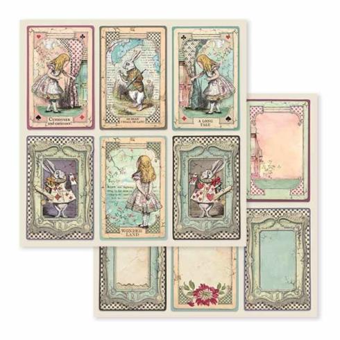 Stamperia - Designpapier "Alice" Paper Pack 12x12 Inch - 10 Bogen