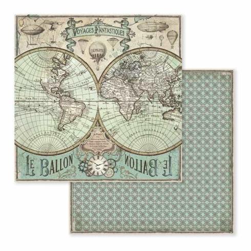 Stamperia - Designpapier "Voyages Fantastiques" Paper Pack 12x12 Inch - 10 Bogen