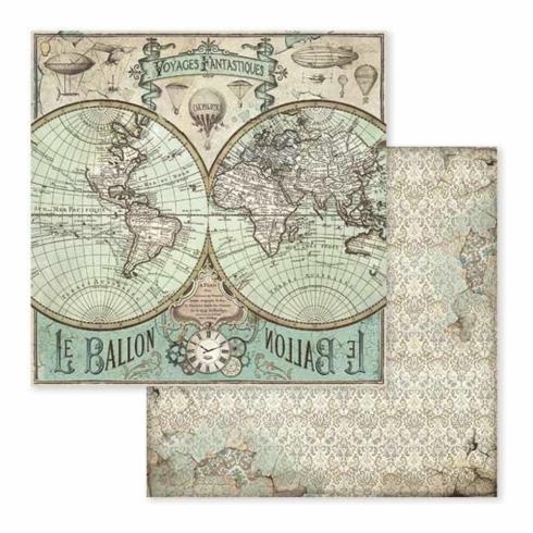 Stamperia - Designpapier "Voyages Fantastiques" Paper Pack 12x12 Inch - 10 Bogen