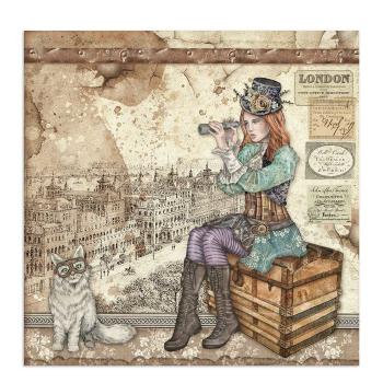 Stamperia - Designpapier "Lady Vagabond and Cat" Paper Sheets 12x12 Inch - 10 Bogen