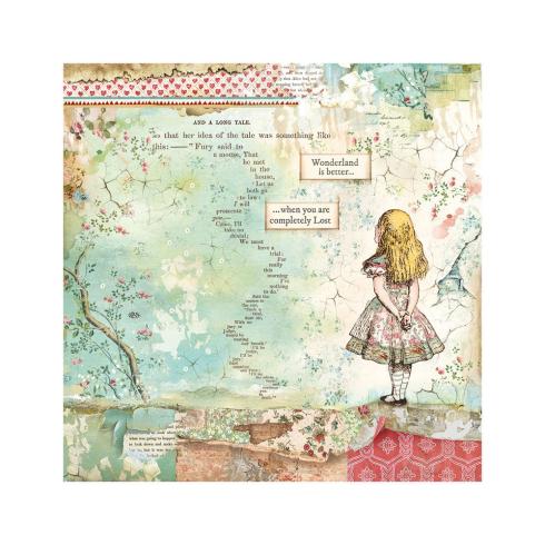 Stamperia - Designpapier "Alice" Paper Sheets 12x12 Inch - 10 Bogen