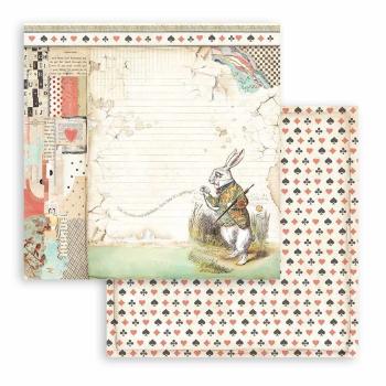 Stamperia - Designpapier "Alice in Wonderland and Through the Looking Glass" Maxi Paper Pack 12x12 Inch - 10 Bogen