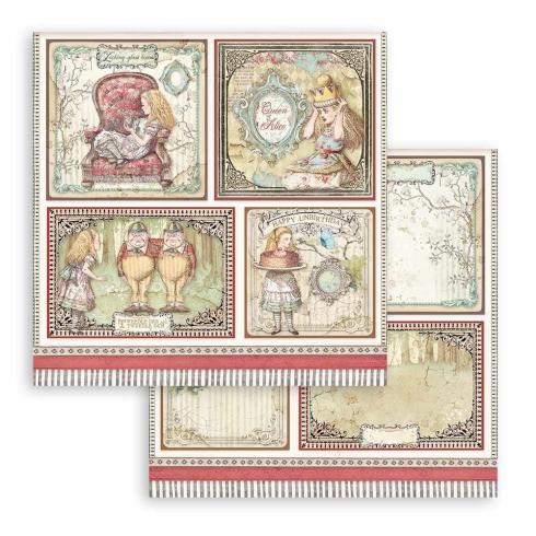 Stamperia - Designpapier "Alice in Wonderland and Through the Looking Glass" Maxi Paper Pack 12x12 Inch - 10 Bogen