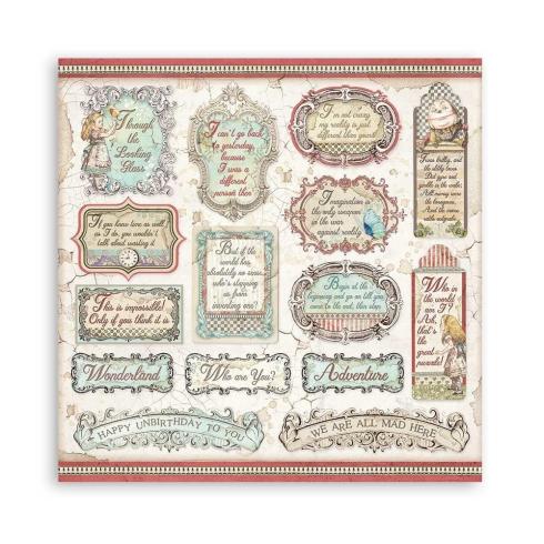 Stamperia - Designpapier "Alice Through the Looking Glass" Paper Pack 12x12 Inch - 10 Bogen