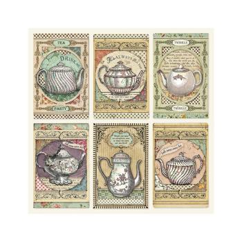 Stamperia - Designpapier "Alice Tea Time" Paper Sheets 12x12 Inch - 10 Bogen