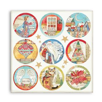 Stamperia - Designpapier "Christmas Patchwork Rounds" Paper Sheets 12x12 Inch - 10 Bogen