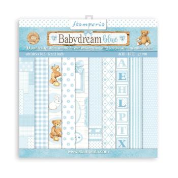 Stamperia - Designpapier "Babydream Blue" Paper Pack 12x12 Inch - 10 Bogen