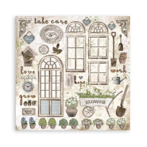 Stamperia - Designpapier "Romantic Garden House" Paper Pack 12x12 Inch - 10 Bogen