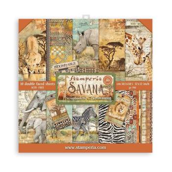 Stamperia - Designpapier "Savana" Paper Pack 12x12 Inch - 10 Bogen