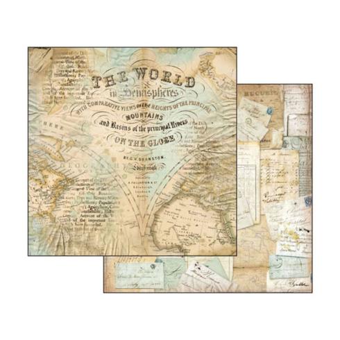 Stamperia - Designpapier "Around the World" Paper Pack 8x8 Inch - 10 Bogen