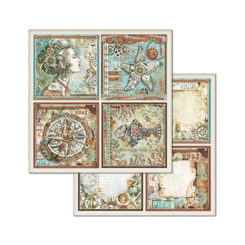 Stamperia - Designpapier "Sea World" Paper Pack 8x8 Inch - 10 Bogen